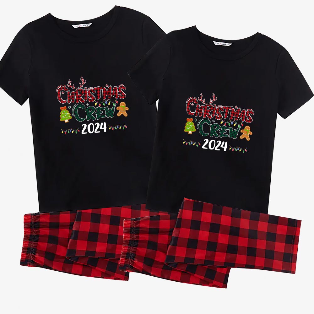 Christmas Crew 2024 Christmas Pajamas For Family And Pets Short Sleeves