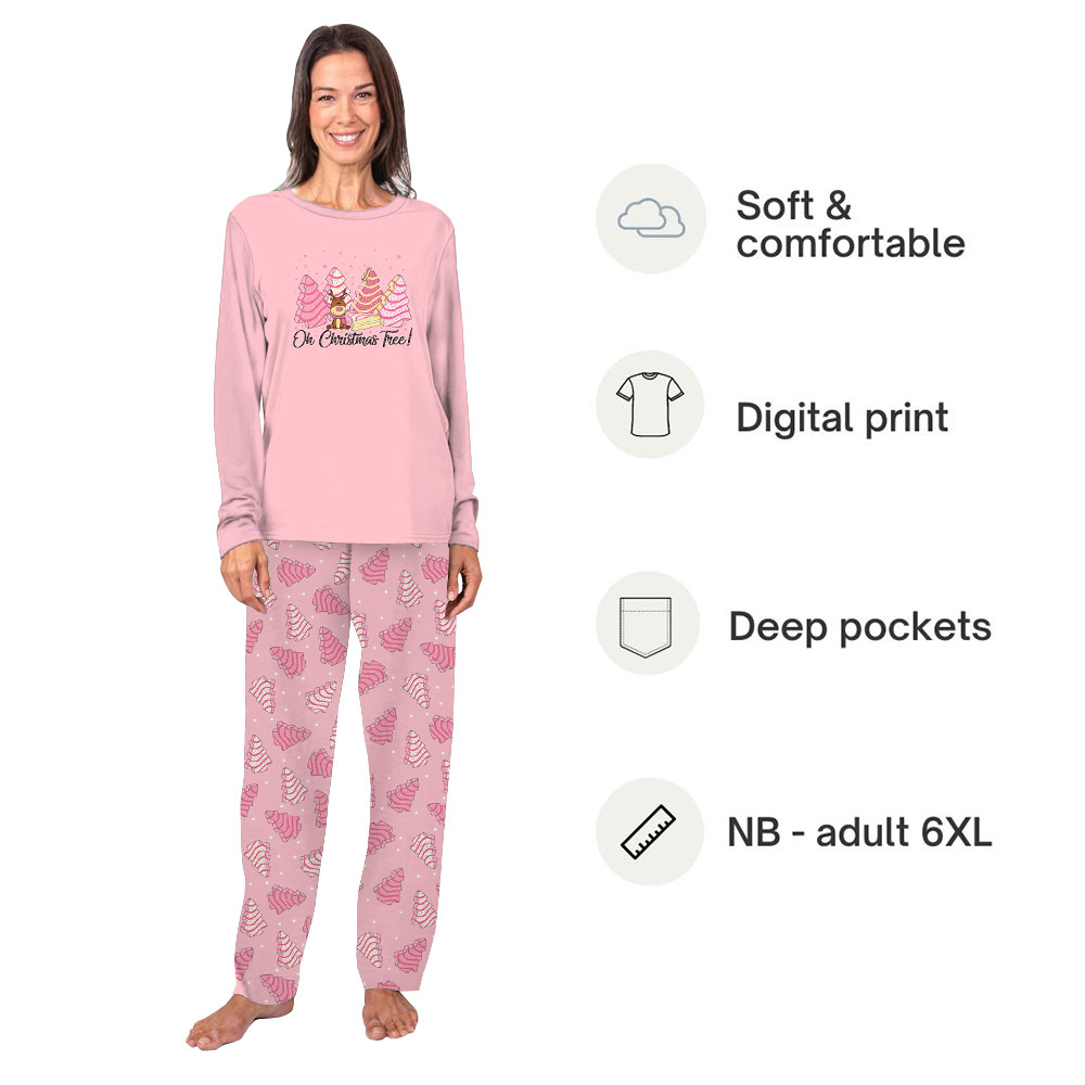 Pink Christmas Cake Pajamas Matching Family Pink Christmas Cake Pajamas Matching Family