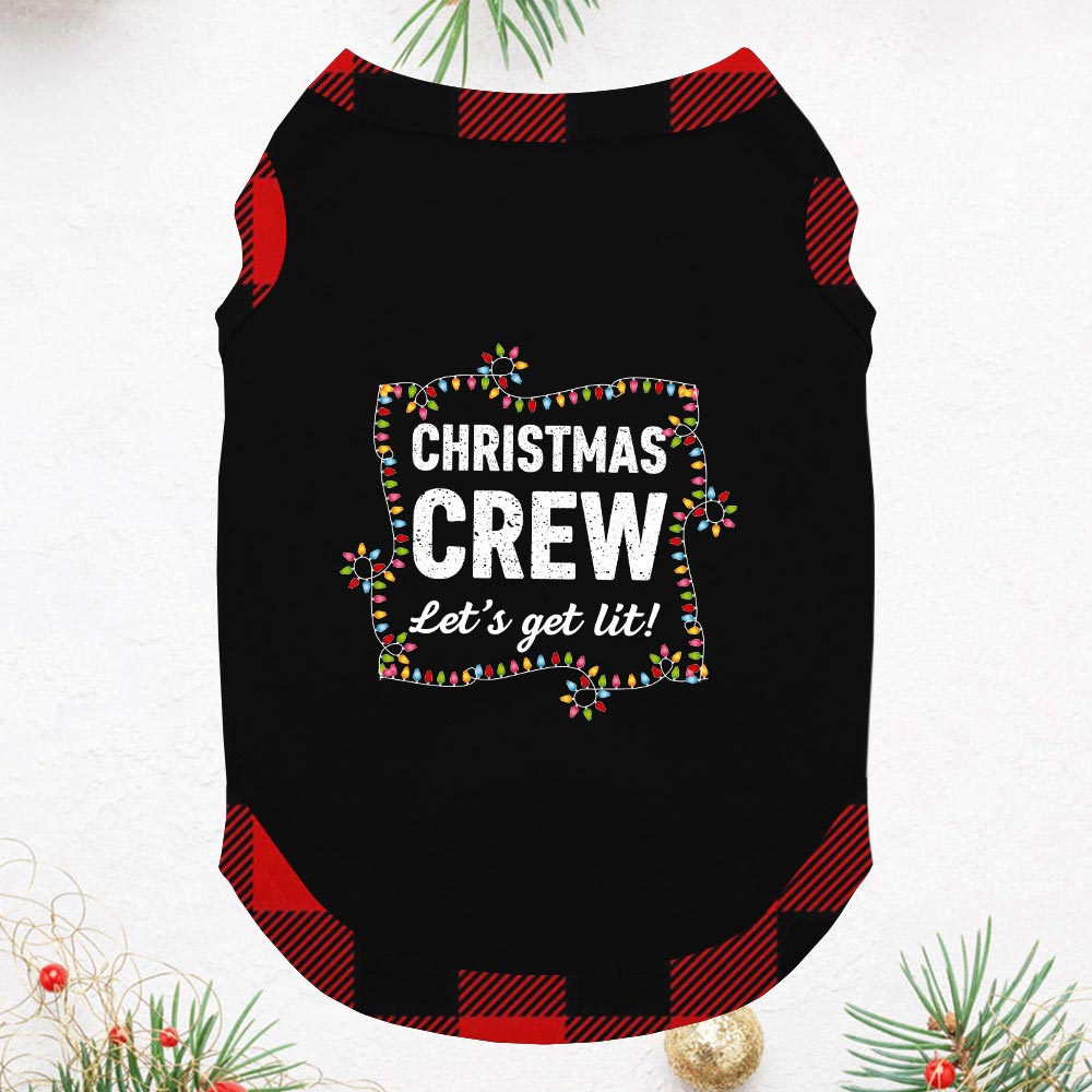 Short Sleeve Matching Holiday Pajamas Saying Christmas Crew Let's Get Lit Short Sleeve Matching Holiday Pajamas Saying Christmas Crew Let's Get Lit
