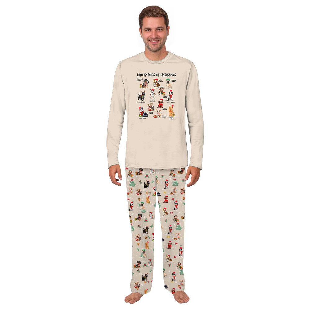 Family Christmas PJs Saying The 12 Dogs Of Christmas Family Christmas PJs Saying The 12 Dogs Of Christmas