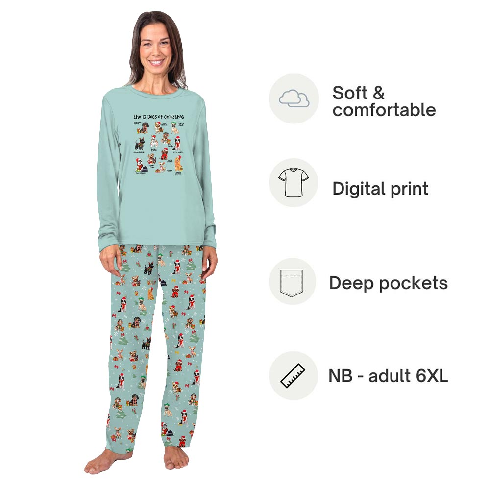 Matching Holiday Pajamas Sayings The 12 Dogs Of Christmas Matching Holiday Pajamas Sayings The 12 Dogs Of Christmas