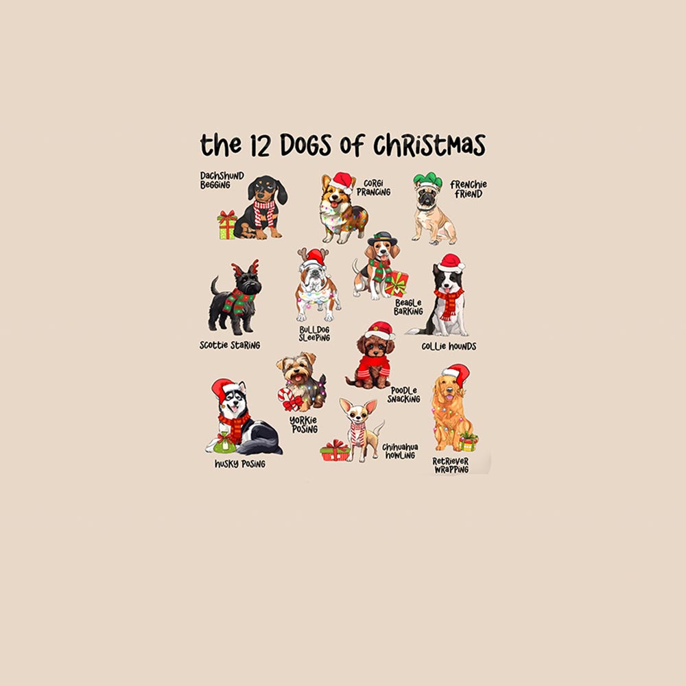 Family Christmas PJs Saying The 12 Dogs Of Christmas Family Christmas PJs Saying The 12 Dogs Of Christmas
