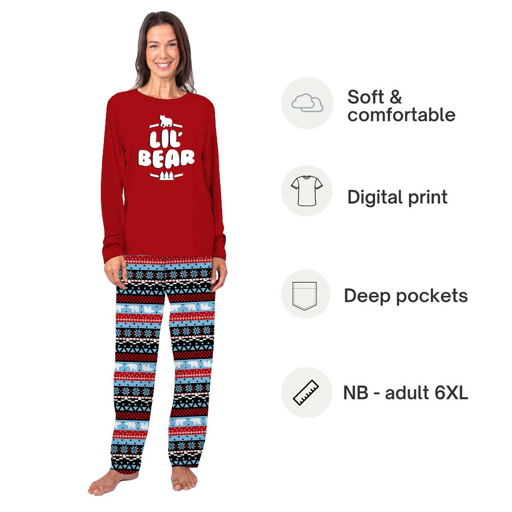 Cute Lil Bear Matching Family Pajamas For Christmas Cute Lil Bear Matching Family Pajamas For Christmas