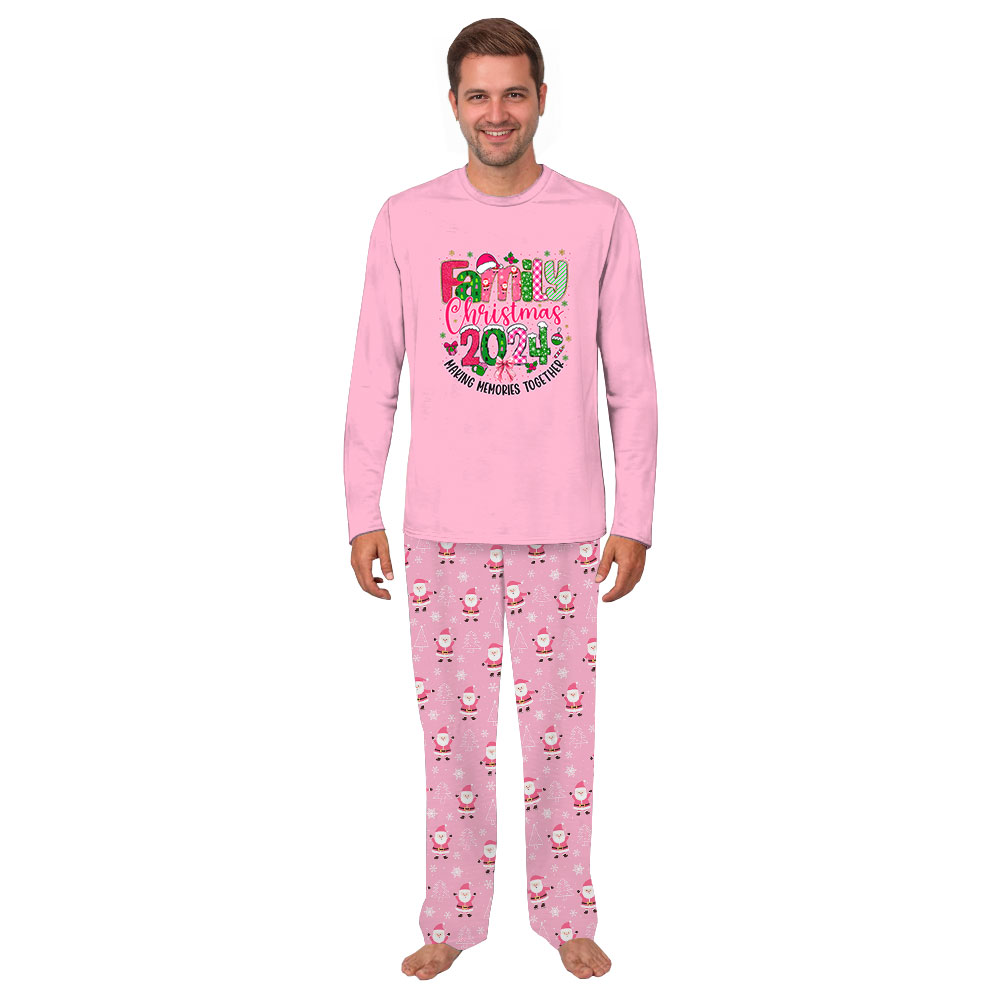 Pink Family Christmas Pajamas 2024 Making Memories Together [Custom Year]