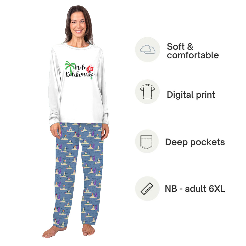 Beach Theme Coastal Christmas Pajamas Mele Kalikimaka Beach Theme Coastal Christmas Pajamas Mele Kalikimaka