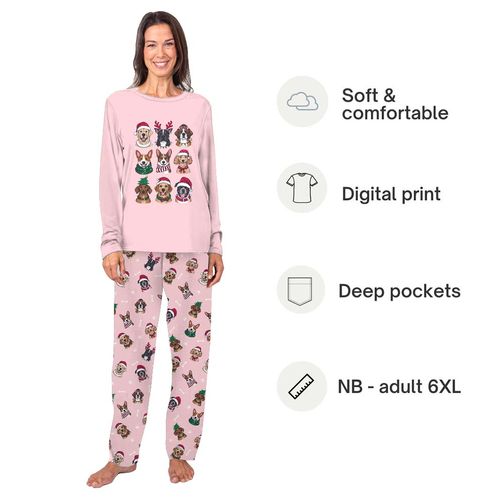 Festive Christmas Dogs Family Matching Christmas Pajamas Festive Christmas Dogs Family Matching Christmas Pajamas