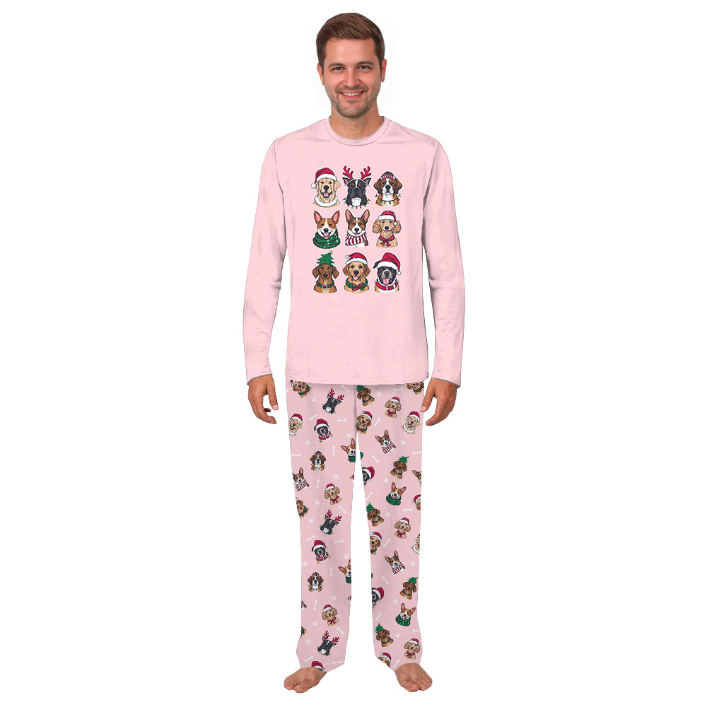 Festive Christmas Dogs Family Matching Christmas Pajamas Festive Christmas Dogs Family Matching Christmas Pajamas