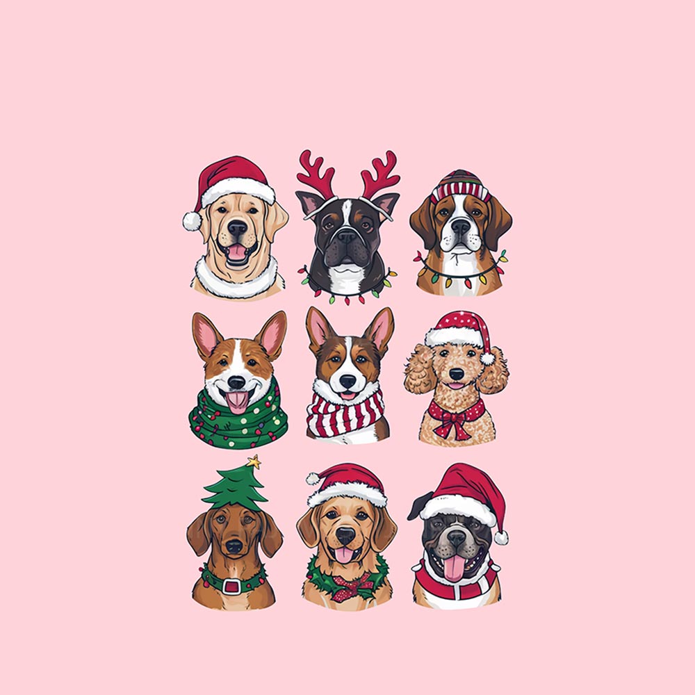 Festive Christmas Dogs Family Matching Christmas Pajamas Festive Christmas Dogs Family Matching Christmas Pajamas
