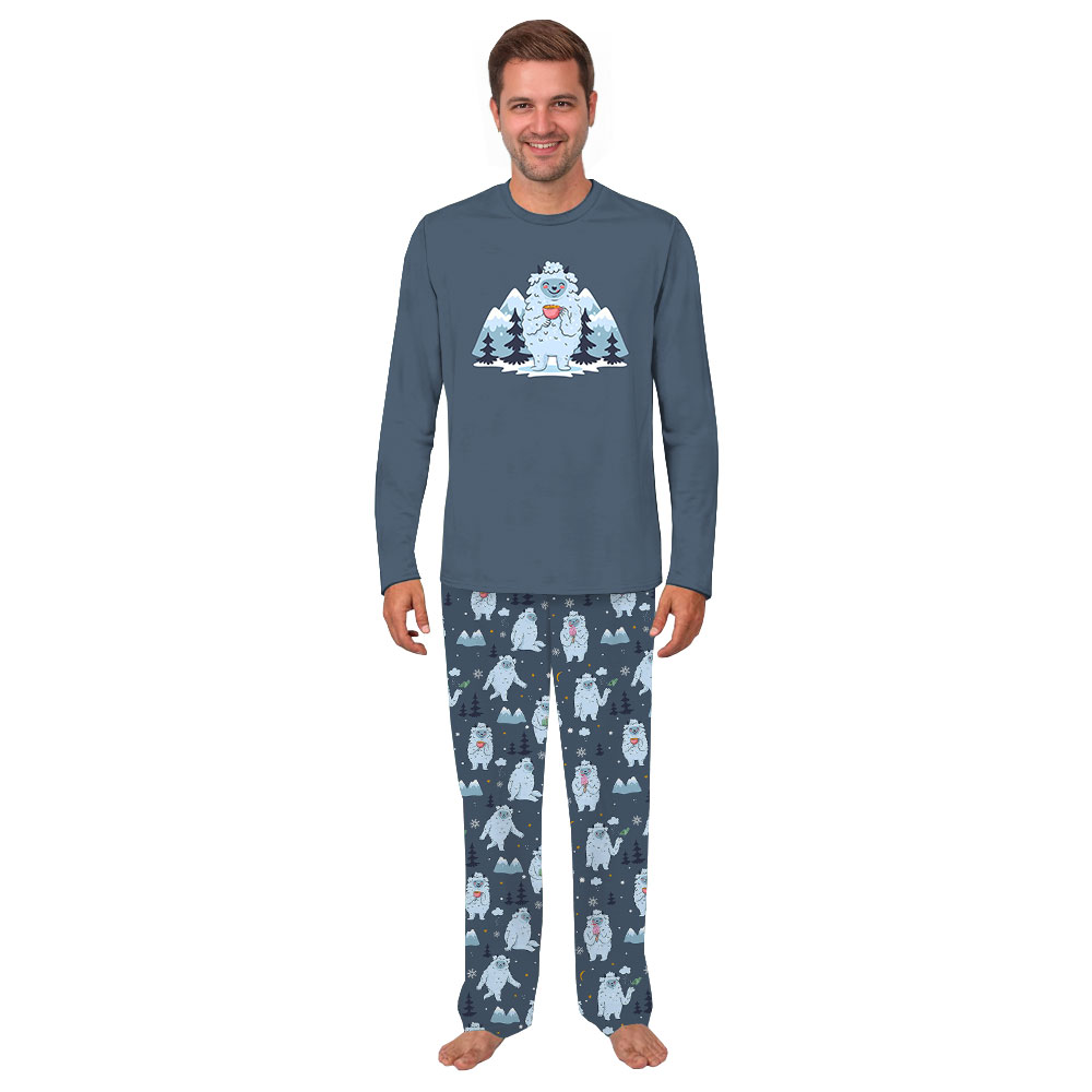 Cute Matching Yeti Family Christmas Pajamas Blue Cute Matching Yeti Family Christmas Pajamas Blue
