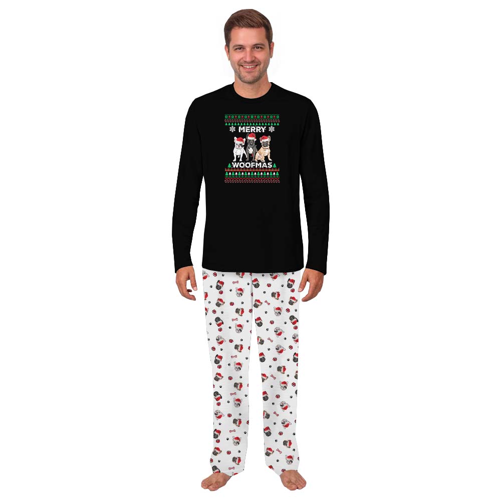 Merry Woofmas Family Christmas Pajamas With Dog Print Merry Woofmas Family Christmas Pajamas With Dog Print