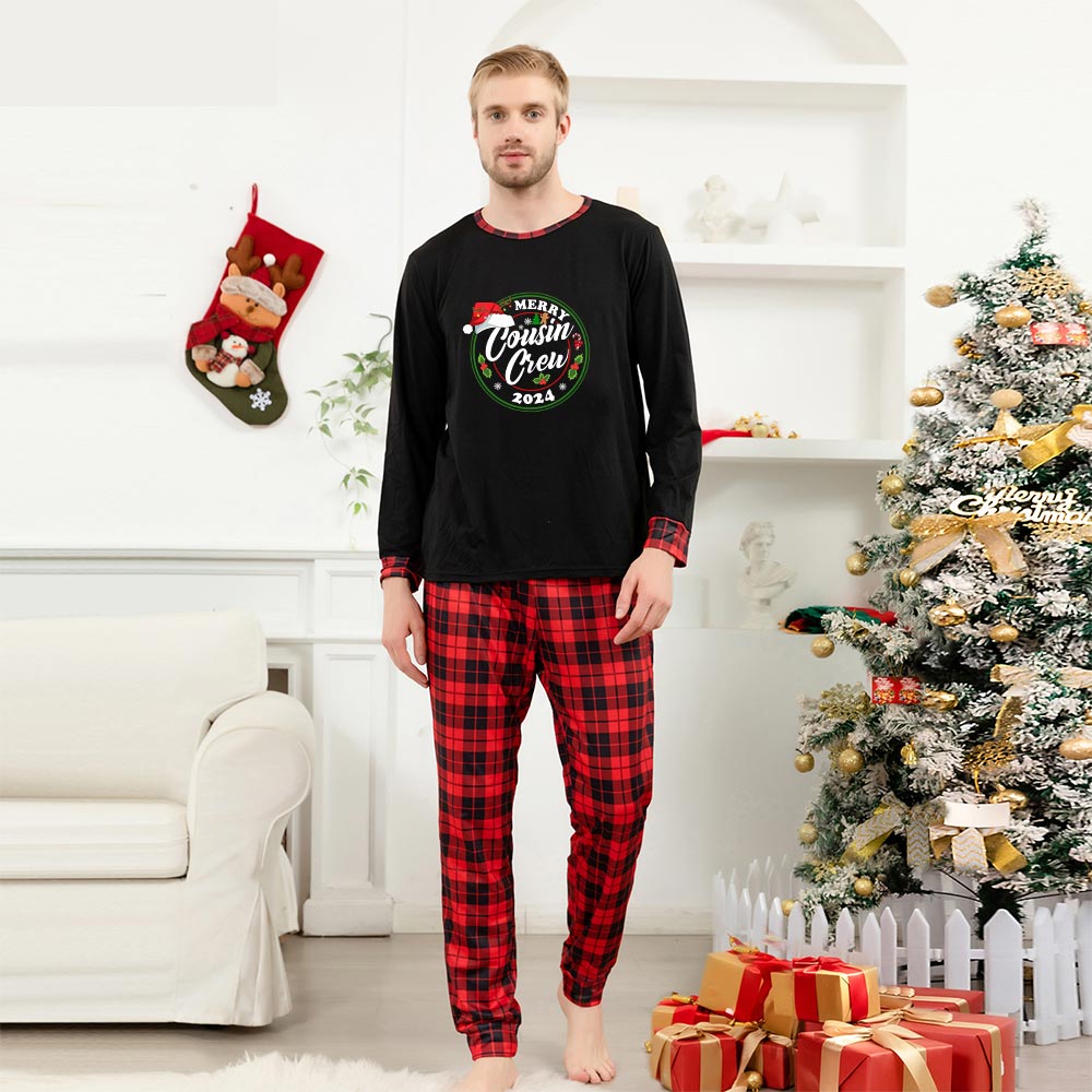 Merry Cousin Crew 2024 Family Dog And Owner Matching Christmas Pajamas