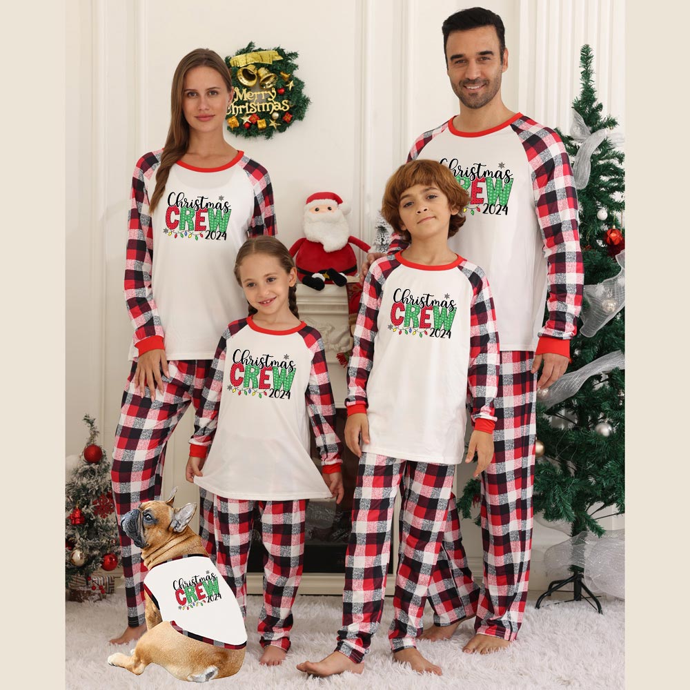 Christmas Crew 2024 Matching Dog And Owner Pajamas Christmas Crew 2024 Matching Dog And Owner Pajamas