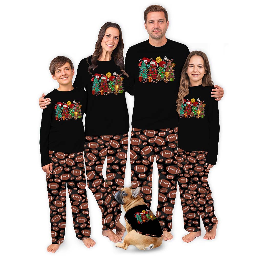 Matching Family Football PJs Sets Black Matching Family Football PJs Sets Black
