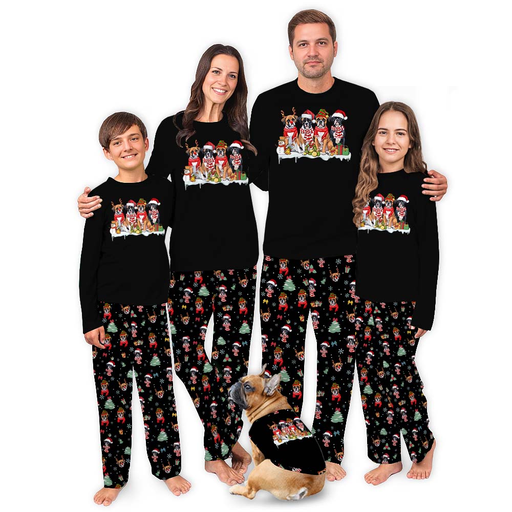 Custom Christmas Dog Matching Family Pajamas With Pockets Custom Christmas Dog Matching Family Pajamas With Pockets