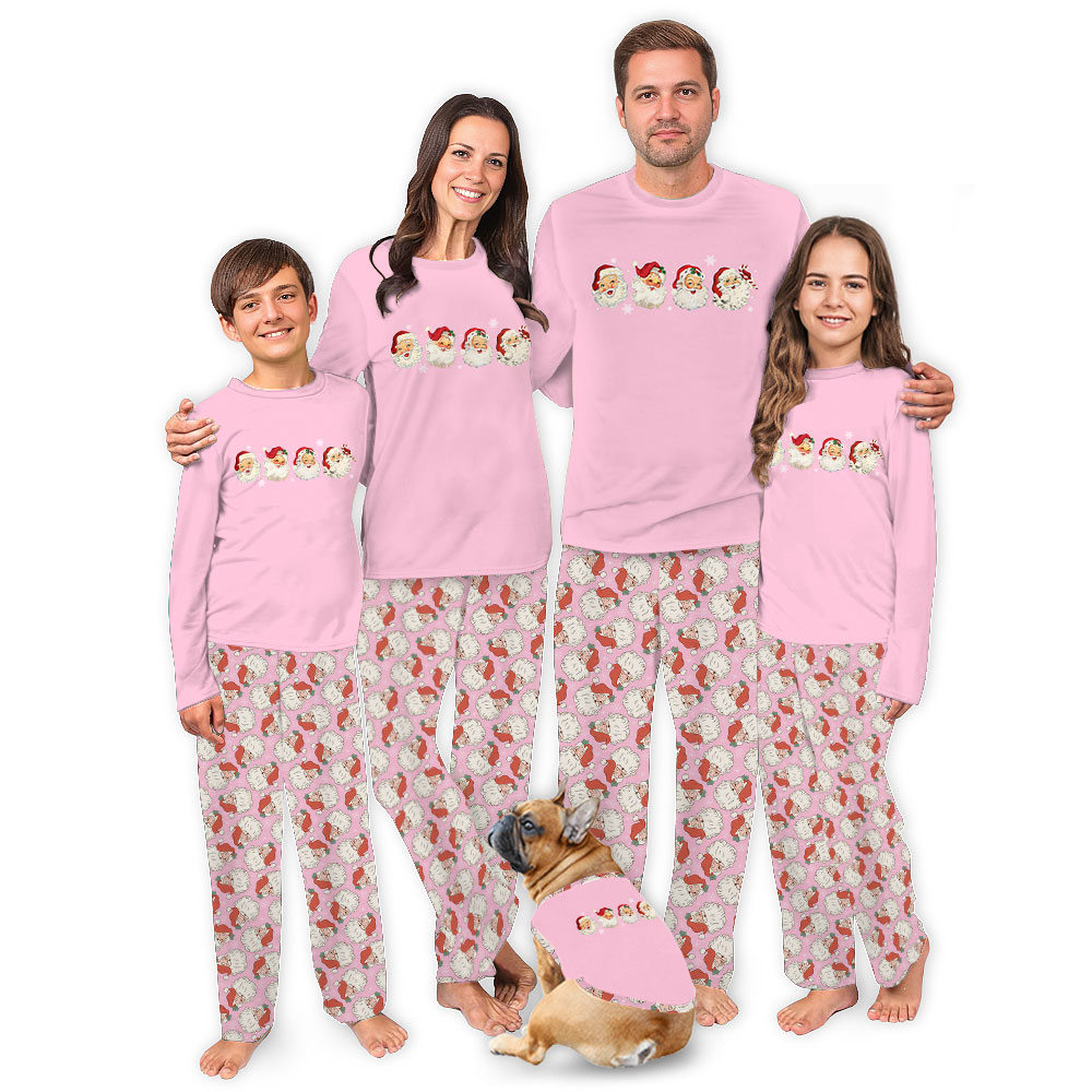 Pink Vintage Santa Pajamas For Christmas Pink Vintage Santa Pajamas For Christmas