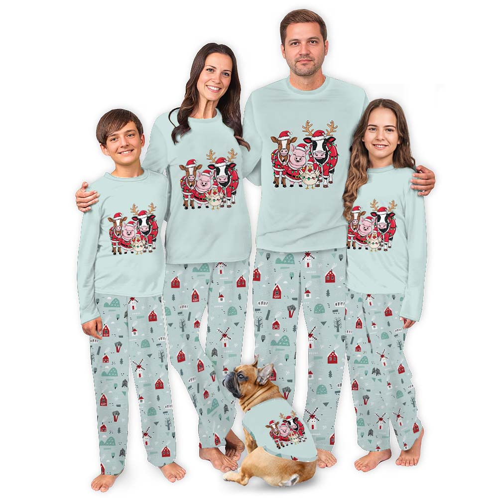 Funny Animal Family Dog And Owner Matching Christmas Pajamas Funny Animal Family Dog And Owner Matching Christmas Pajamas