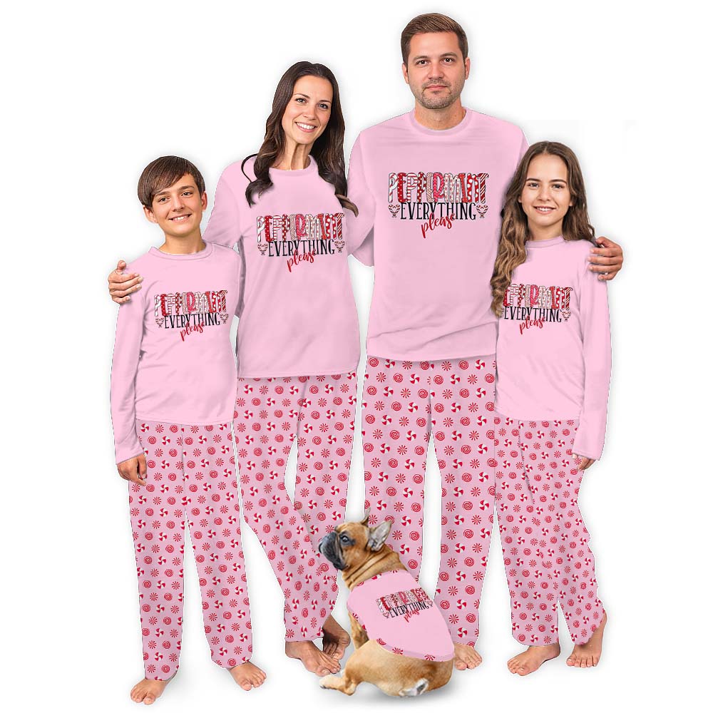 Festive Pink Peppermint Pajamas Matching Family Festive Pink Peppermint Pajamas Matching Family