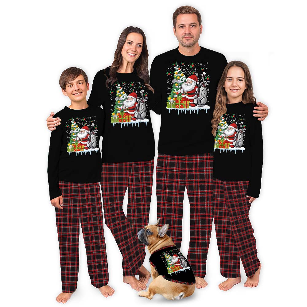 Christmas Golf Santa Matching Dog And Owner Holiday Pajamas Christmas Golf Santa Matching Dog And Owner Holiday Pajamas