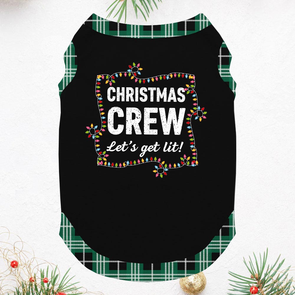 Christmas Crew Let's Get Lit Family Matching Pajamas With Dog Christmas Crew Let's Get Lit Family Matching Pajamas With Dog
