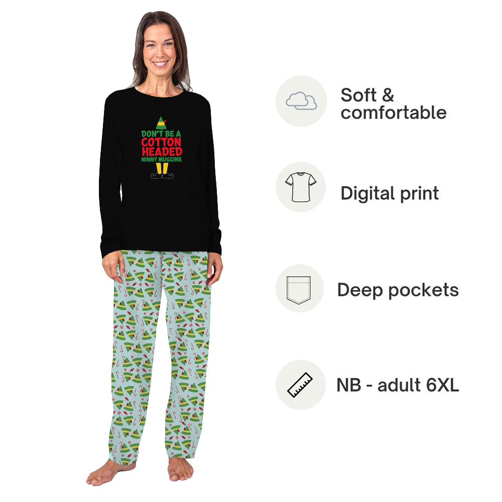 Customizable Funny Matching Elf Themed Christmas Pajamas Customizable Funny Matching Elf Themed Christmas Pajamas