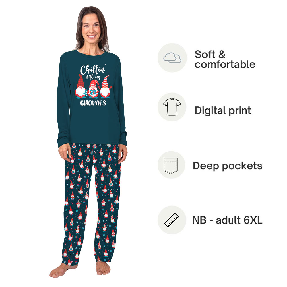 Festive Gnome Plus Size Christmas Pajamas Matching Family Festive Gnome Plus Size Christmas Pajamas Matching Family
