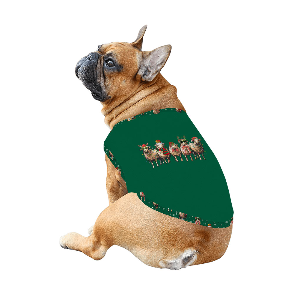 Festive Sheep Christmas Pajamas Sets Green Festive Sheep Christmas Pajamas Sets Green