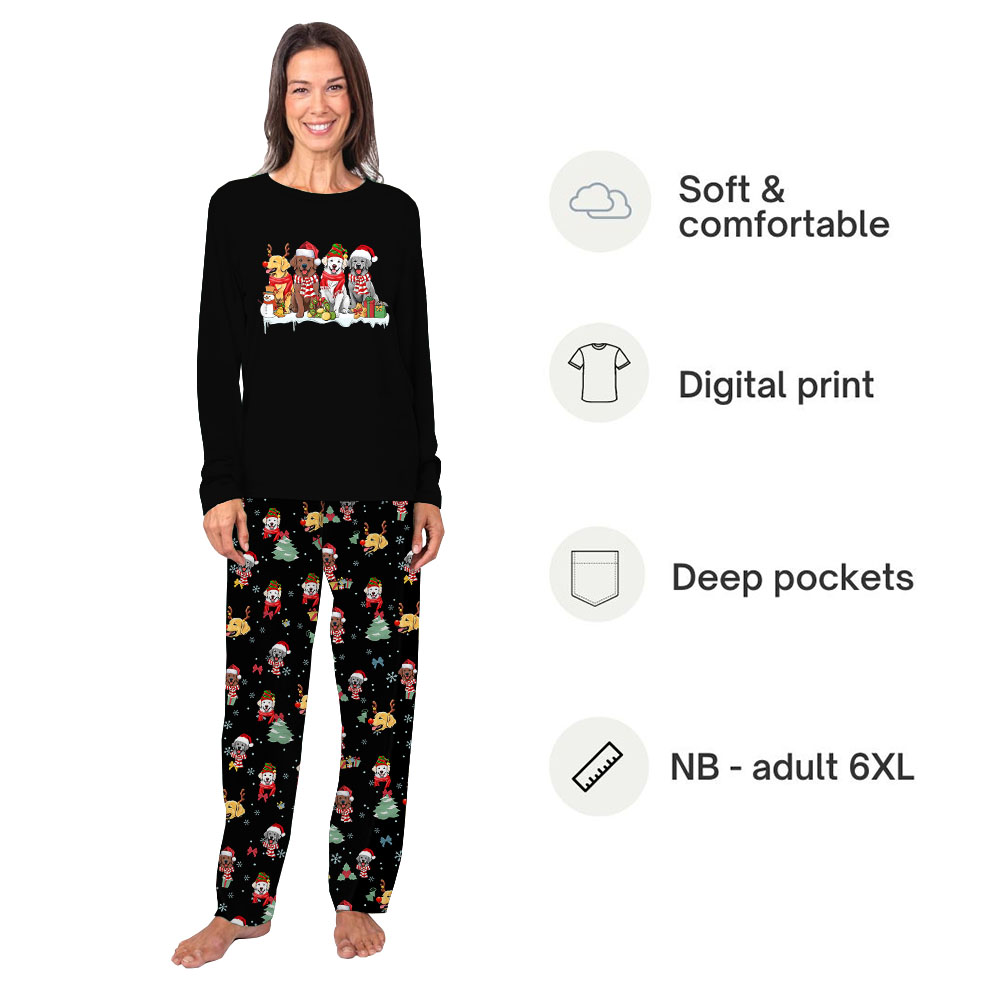 Custom Christmas Dog Matching Family Pajamas With Pockets Custom Christmas Dog Matching Family Pajamas With Pockets