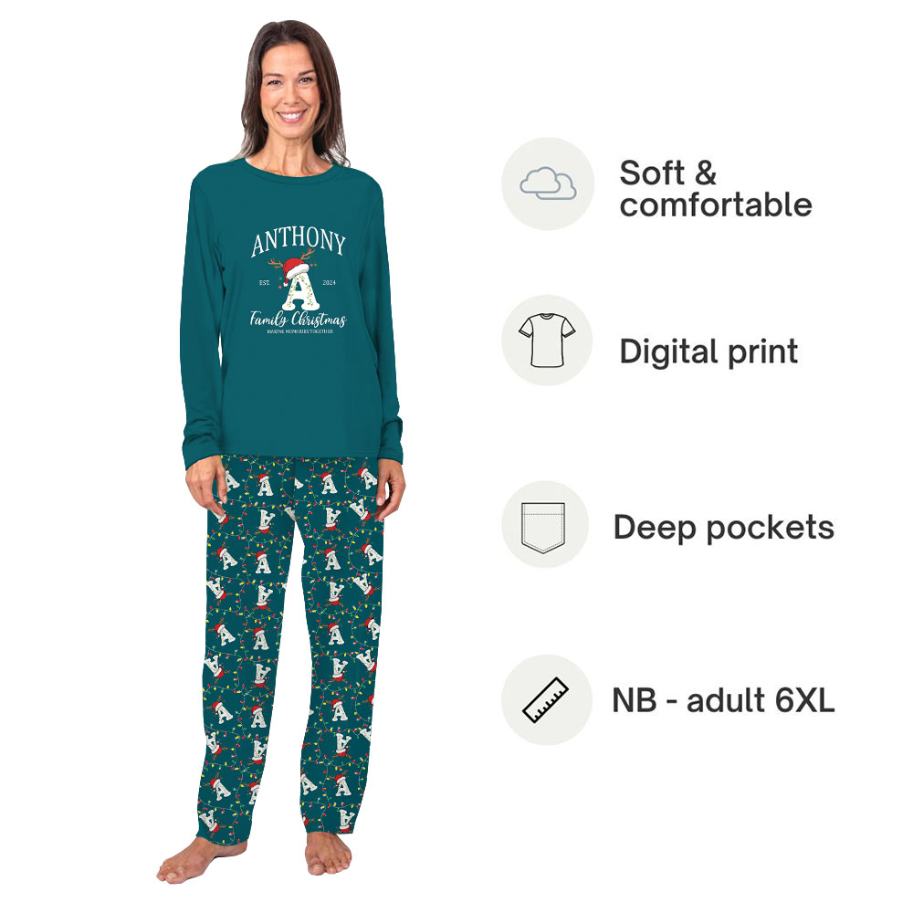 Customizable Monogrammed Family Pajamas With Name 2024