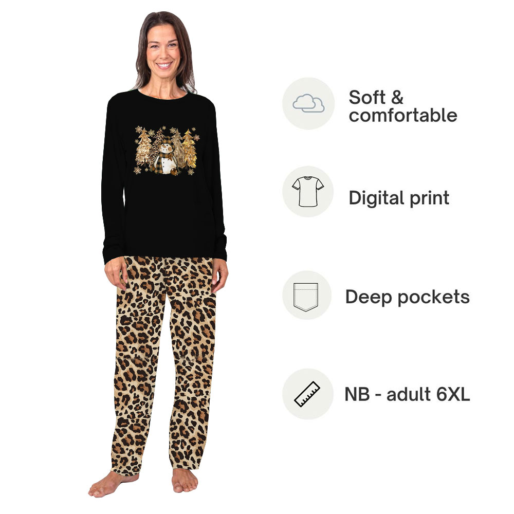 Matching Family Leopard Print Christmas Pajamas Matching Family Leopard Print Christmas Pajamas