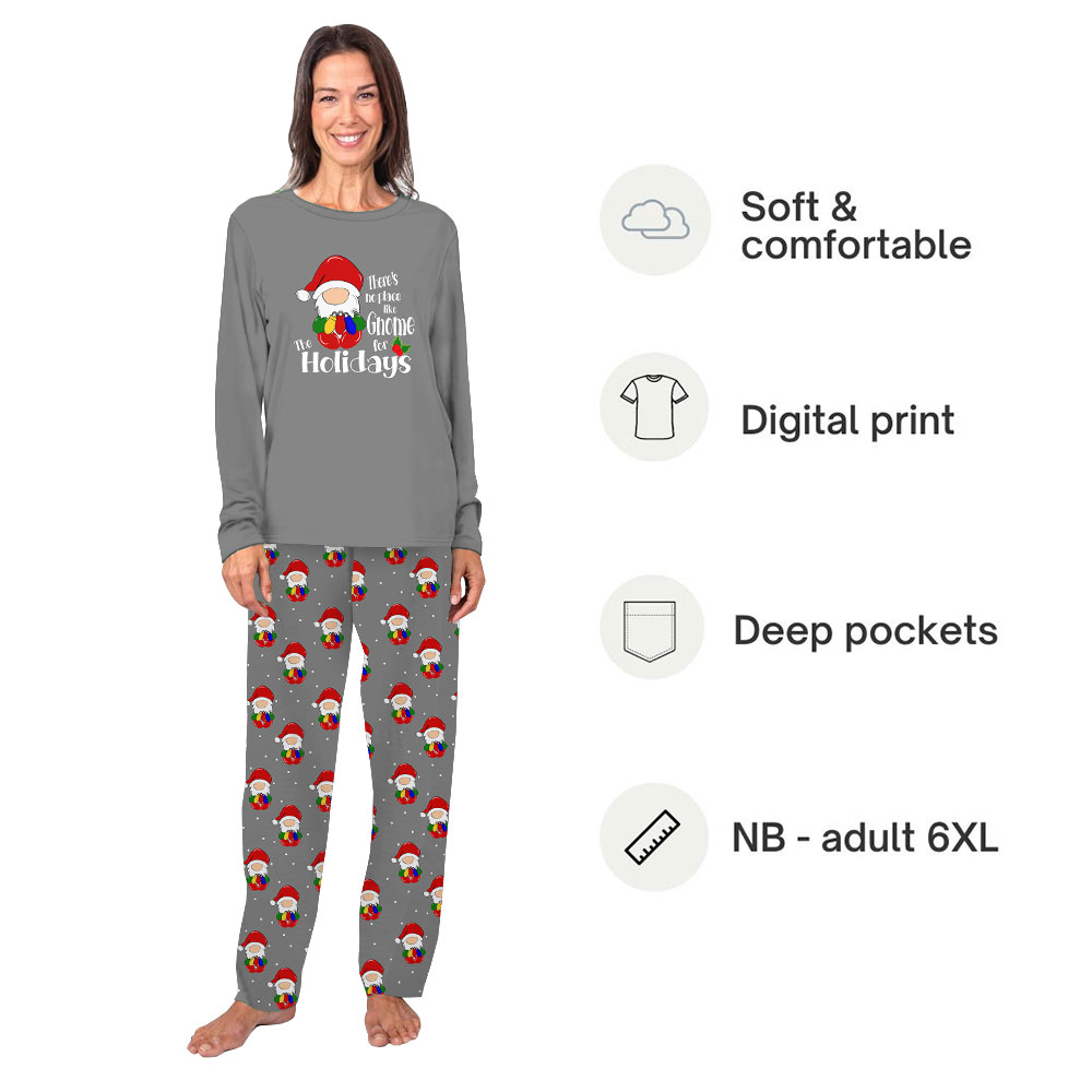 No Place Like Gnome Holiday Pajamas With Plus Size No Place Like Gnome Holiday Pajamas With Plus Size