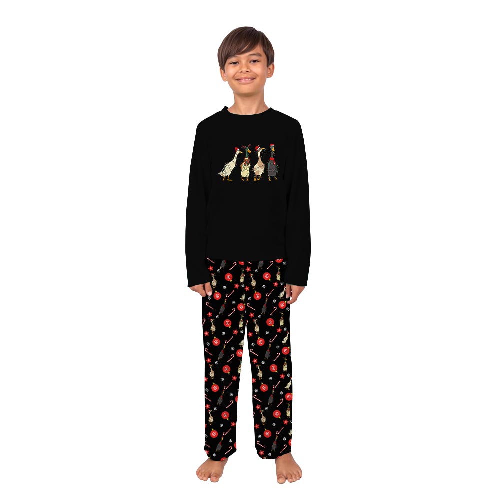 Matching Family Pajamas Black Christmas Duck Matching Family Pajamas Black Christmas Duck