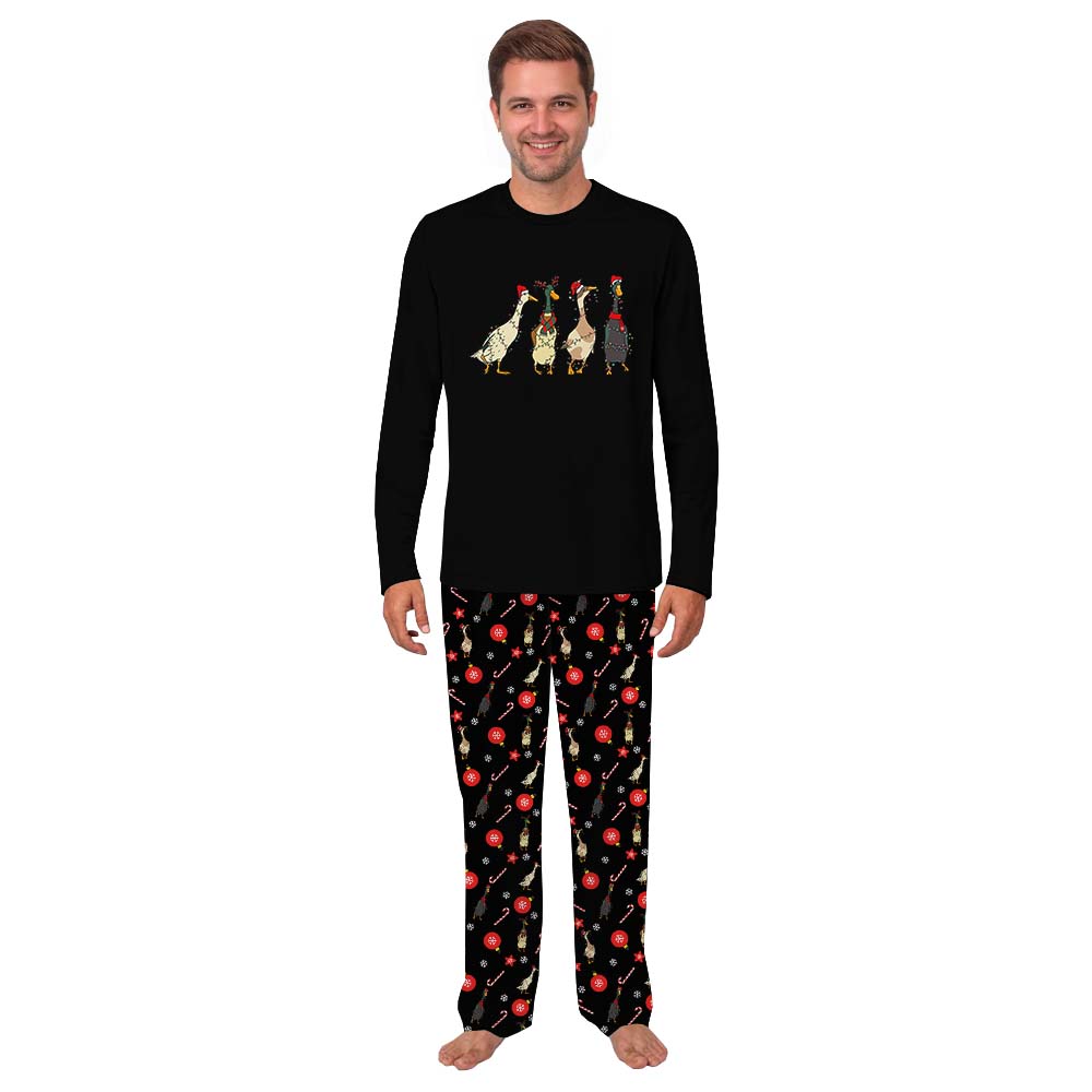 Matching Family Pajamas Black Christmas Duck Matching Family Pajamas Black Christmas Duck