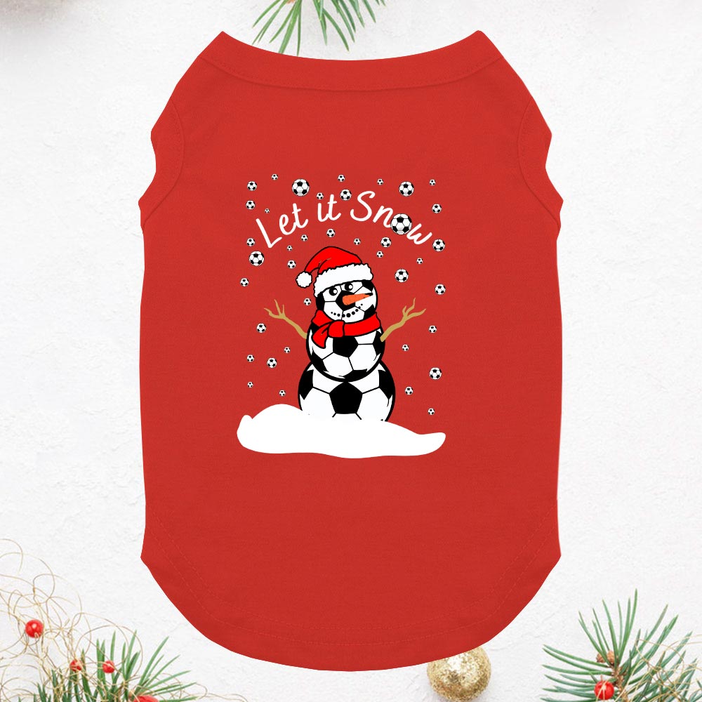 Let It Snow Soccer Snowman Short Sleeve Matching Holiday Pajamas Let It Snow Soccer Snowman Short Sleeve Matching Holiday Pajamas