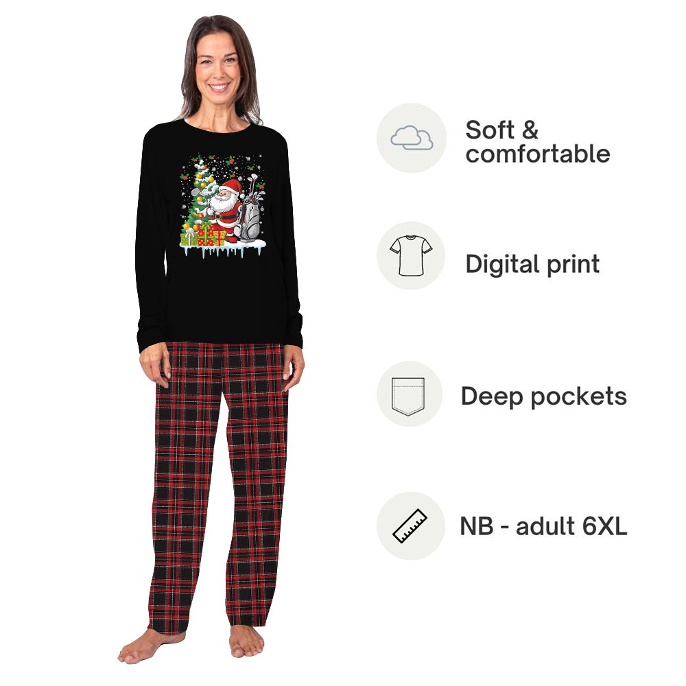 Christmas Golf Santa Matching Dog And Owner Holiday Pajamas Christmas Golf Santa Matching Dog And Owner Holiday Pajamas