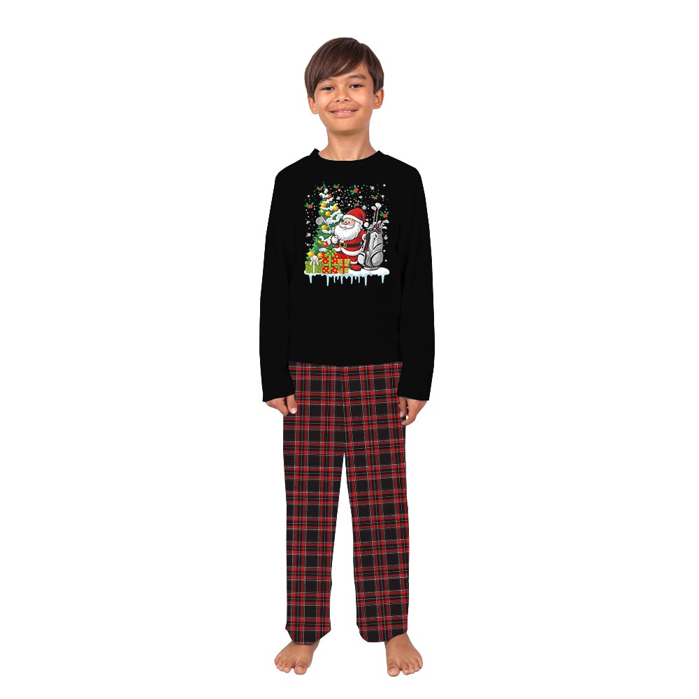 Christmas Golf Santa Matching Dog And Owner Holiday Pajamas Christmas Golf Santa Matching Dog And Owner Holiday Pajamas