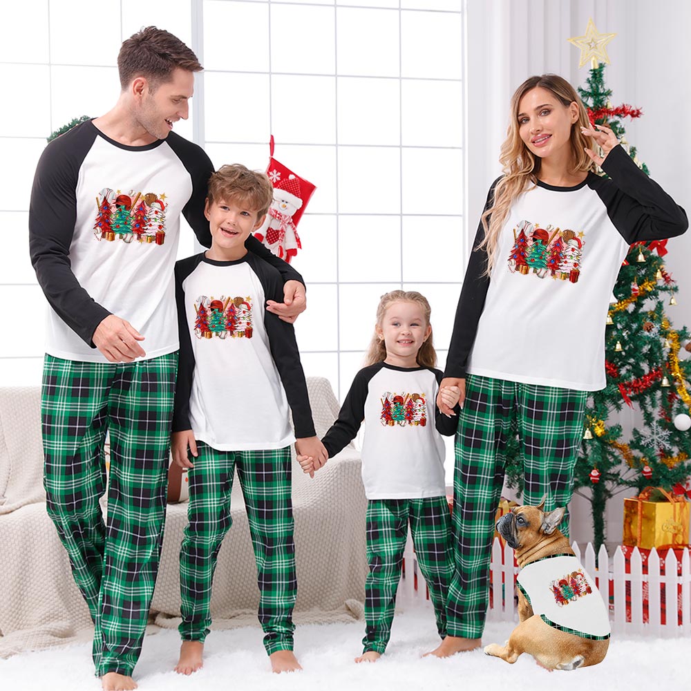 Baseball Christmas Matching Dog And Owner Pajamas