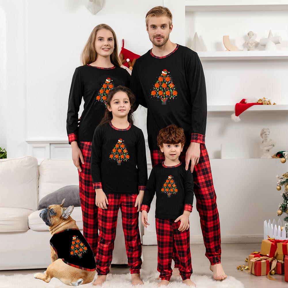 Christmas Basketball Pajamas For Family And Pets Christmas Basketball Pajamas For Family And Pets