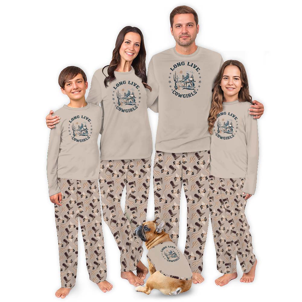 Vintage Long Live Cowgirl On Horse Pajamas Vintage Long Live Cowgirl On Horse Pajamas