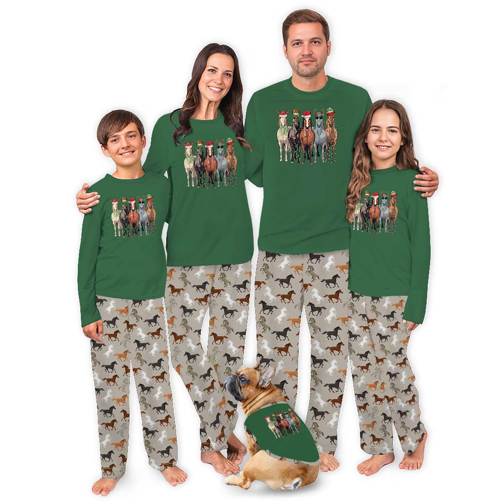 Christmas Pajamas Sets With Horses On Them Christmas Pajamas Sets With Horses On Them