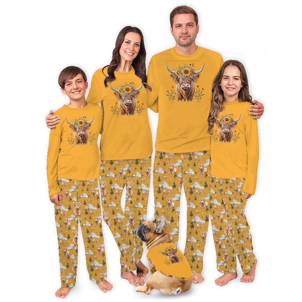 Unique Highland Cow Pajamas For Women And Men Unique Highland Cow Pajamas For Women And Men