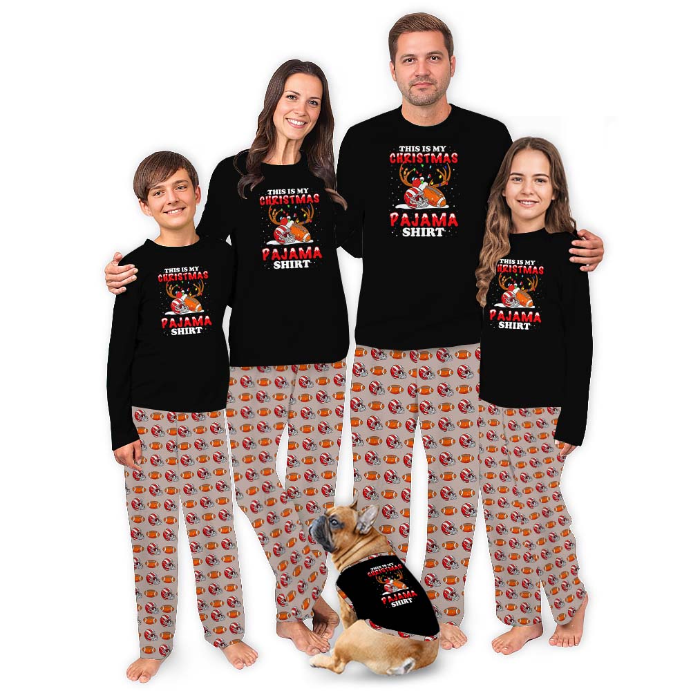 Matching Family Football Pajamas For Xmas