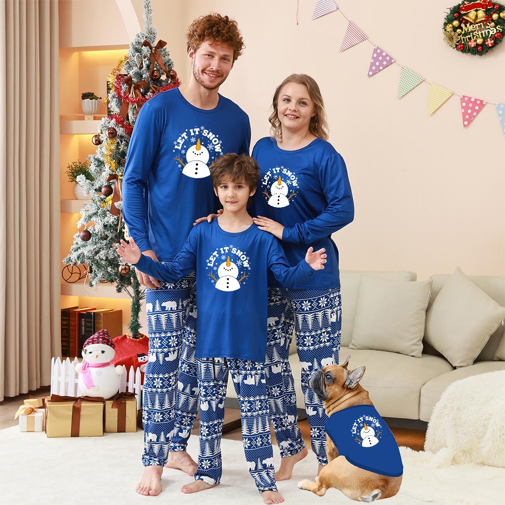 Snowman Matching Family Pajamas For Christmas Sayings Let It Snow Snowman Matching Family Pajamas For Christmas Sayings Let It Snow
