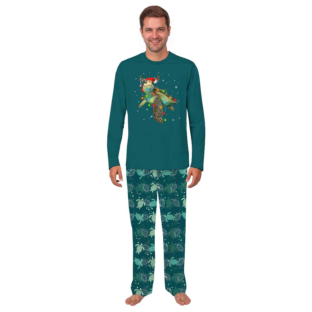 Festive Christmas Sea Turtle Pajamas For Adults And Kids Festive Christmas Sea Turtle Pajamas For Adults And Kids