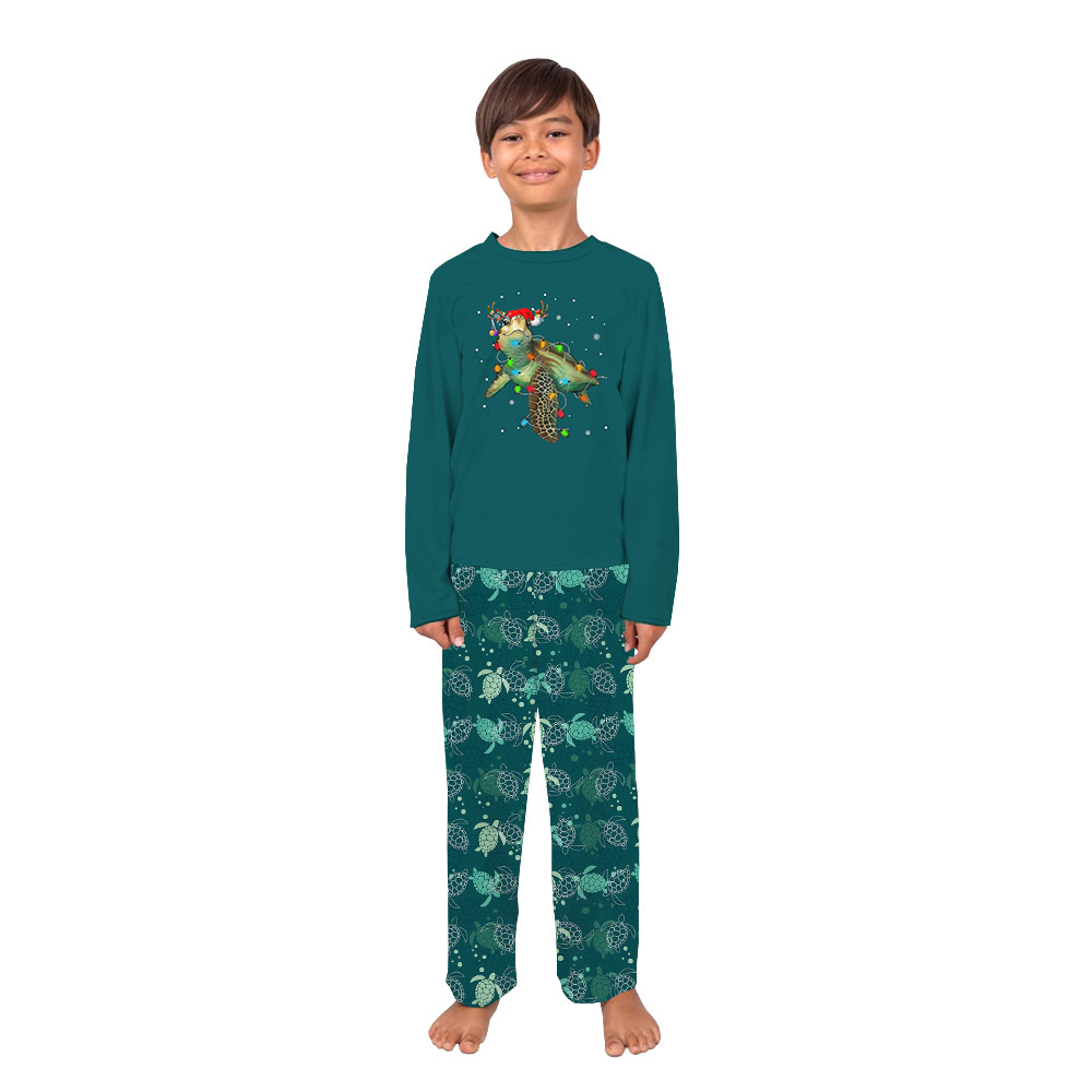 Festive Christmas Sea Turtle Pajamas For Adults And Kids Festive Christmas Sea Turtle Pajamas For Adults And Kids