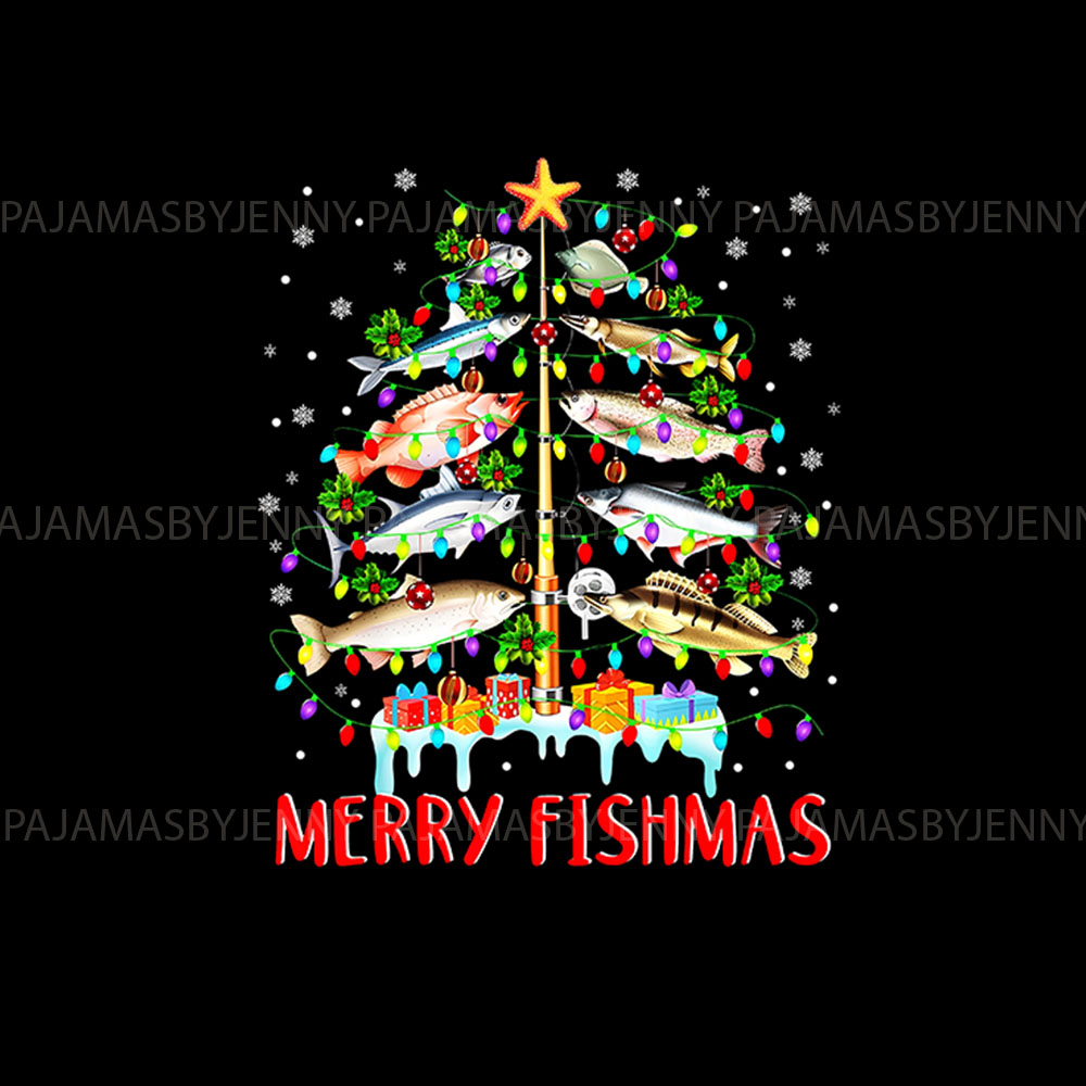 Festive Christmas Pajamas With Fish On Them Festive Christmas Pajamas With Fish On Them