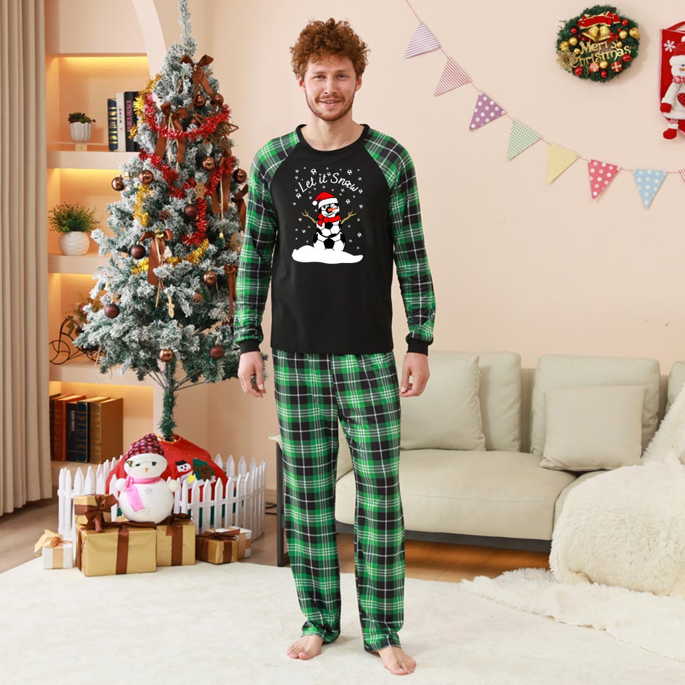 Christmas Soccer Snowman Let It Snow Pajamas For Adults and Kids Christmas Soccer Snowman Let It Snow Pajamas For Adults and Kids