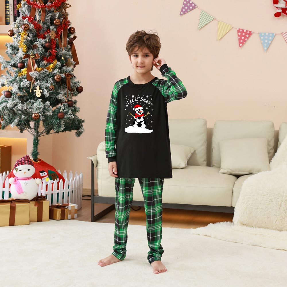 Christmas Soccer Snowman Let It Snow Pajamas For Adults and Kids Christmas Soccer Snowman Let It Snow Pajamas For Adults and Kids