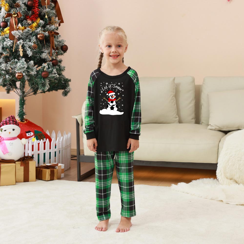 Christmas Soccer Snowman Let It Snow Pajamas For Adults and Kids Christmas Soccer Snowman Let It Snow Pajamas For Adults and Kids