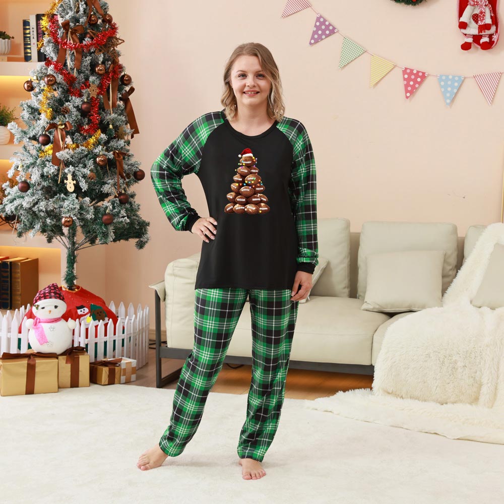 Matching Football Family Dog And Owner Matching Christmas Pajamas Matching Football Family Dog And Owner Matching Christmas Pajamas