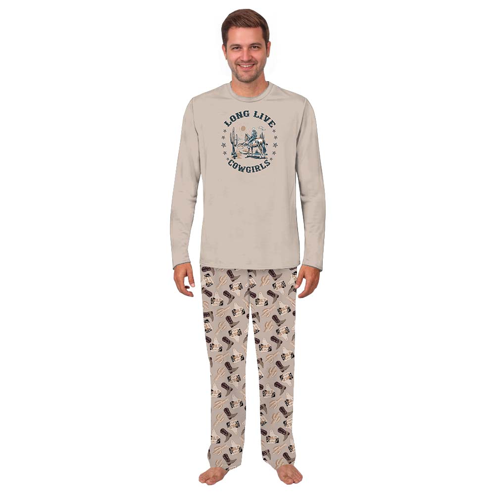 Vintage Long Live Cowgirl On Horse Pajamas Vintage Long Live Cowgirl On Horse Pajamas